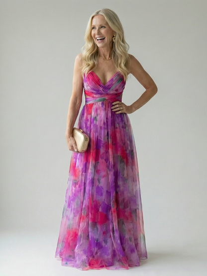 Iseult | Robe Maxi Portefeuille Multicolore
