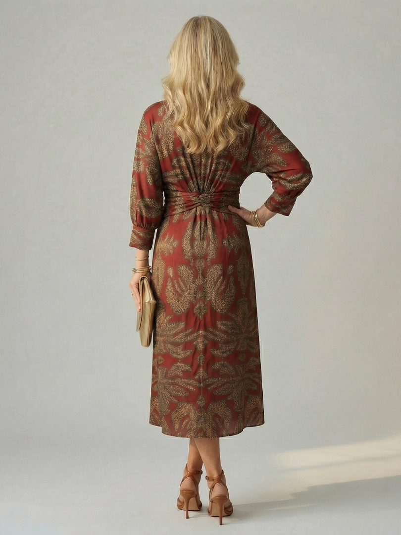 Lune | Robe Midi Portefeuille Naturelle