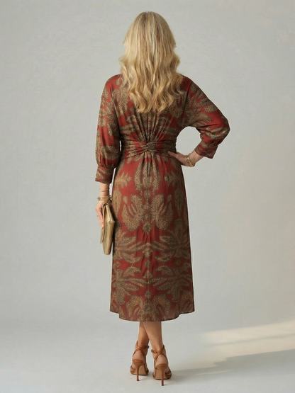 Lune | Robe Midi Portefeuille Naturelle