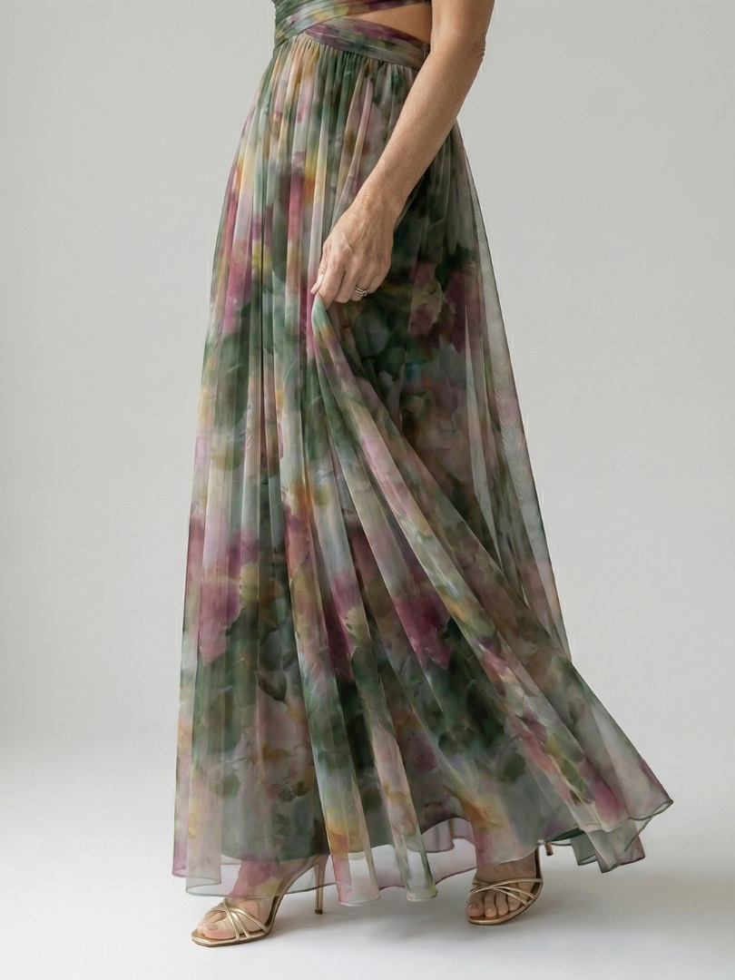 Iseult | Robe Maxi Portefeuille Multicolore
