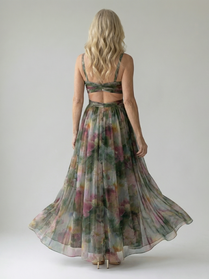 Iseult | Robe Maxi Portefeuille Multicolore