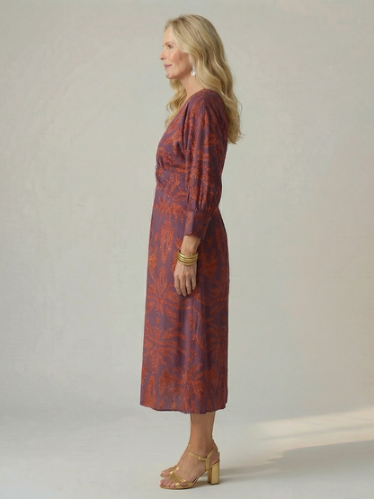 Lune | Robe Midi Portefeuille Naturelle