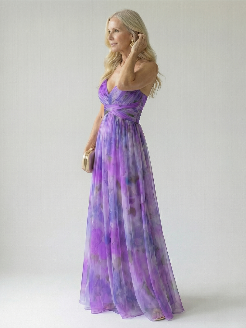 Iseult | Robe Maxi Portefeuille Multicolore