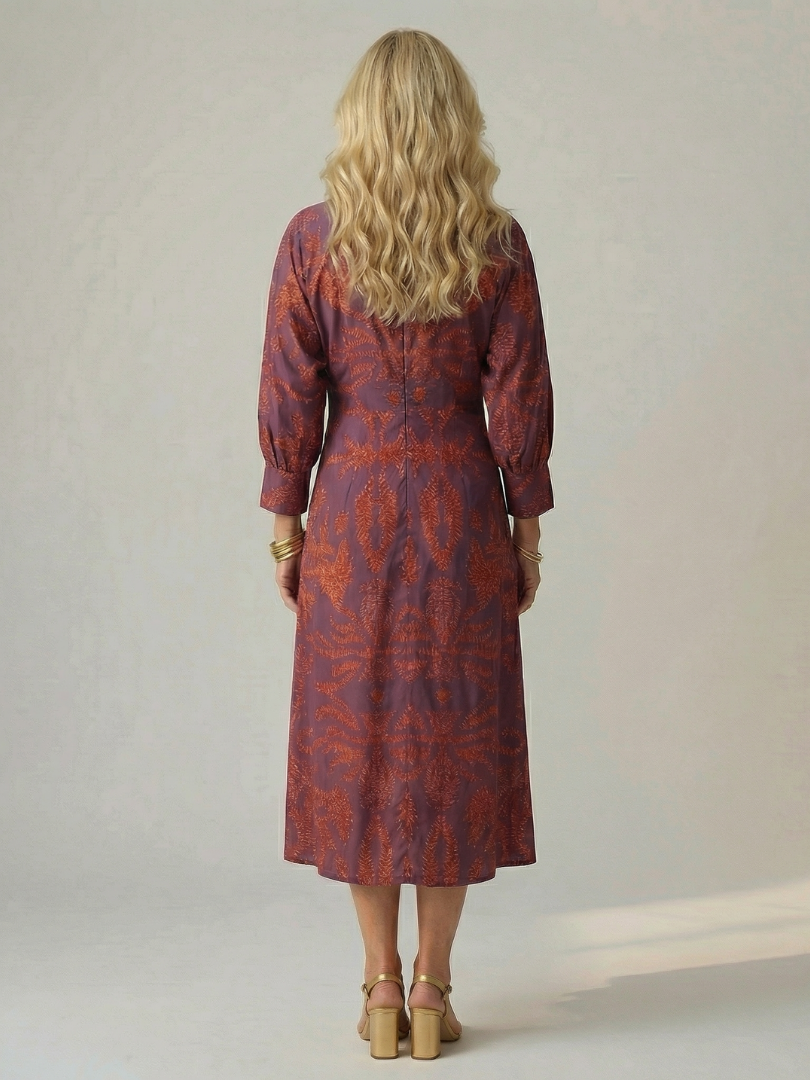 Lune | Robe Midi Portefeuille Naturelle
