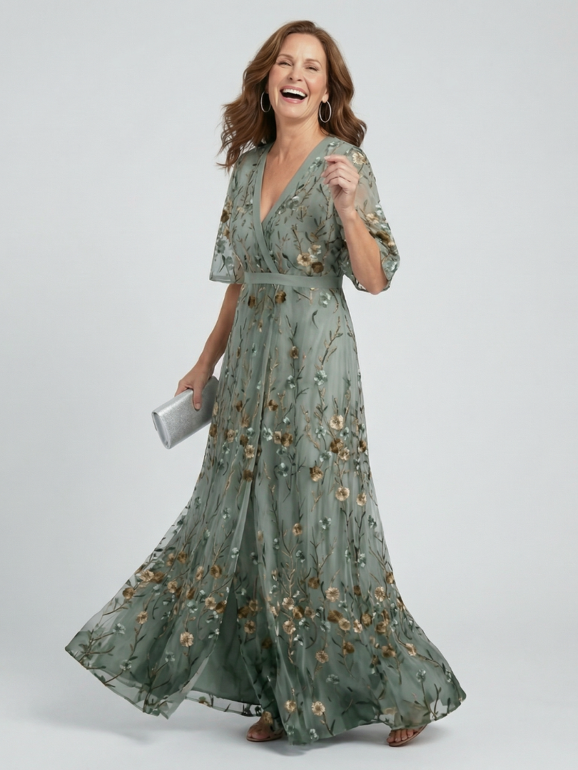 Célestine | Robe Midi Halter Fleurie