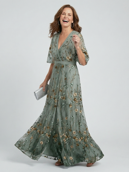 Célestine | Robe Midi Halter Fleurie