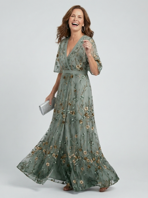 Célestine | Robe Midi Halter Fleurie