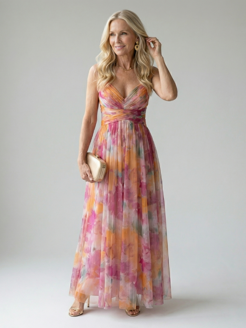 Iseult | Robe Maxi Portefeuille Multicolore