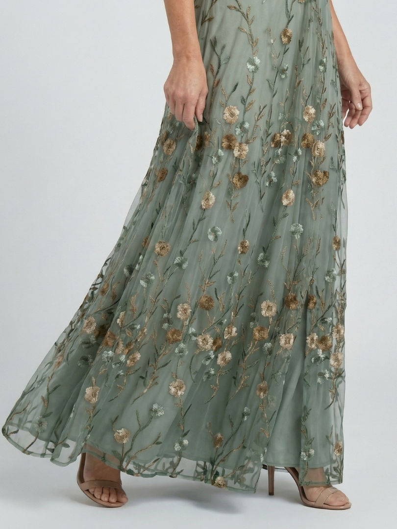 Célestine | Robe Midi Halter Fleurie