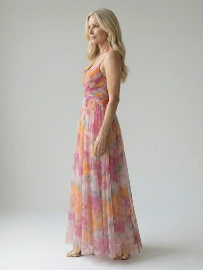 Iseult | Robe Maxi Portefeuille Multicolore