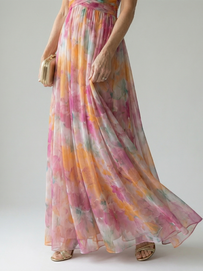 Iseult | Robe Maxi Portefeuille Multicolore