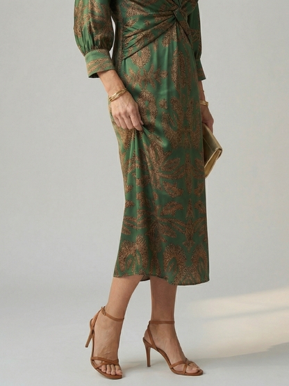 Lune | Robe Midi Portefeuille Naturelle