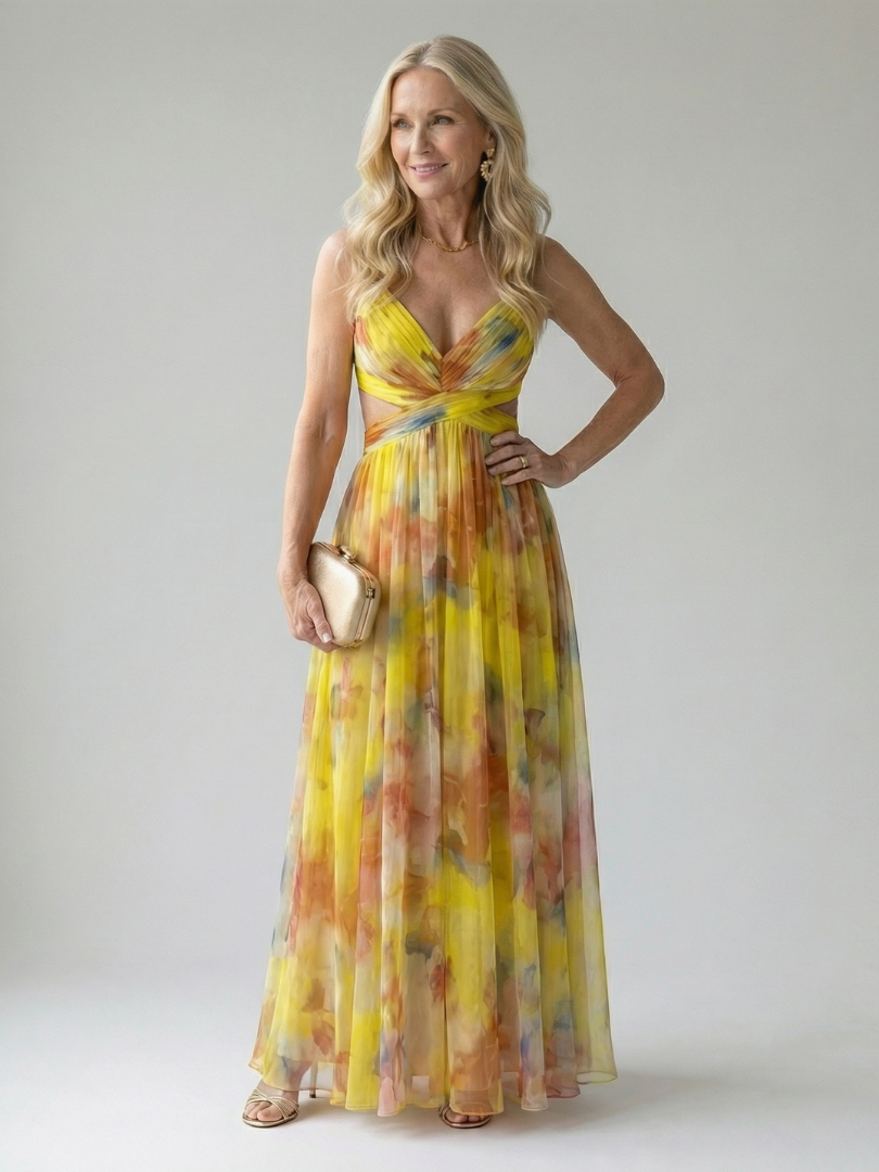 Iseult | Robe Maxi Portefeuille Multicolore