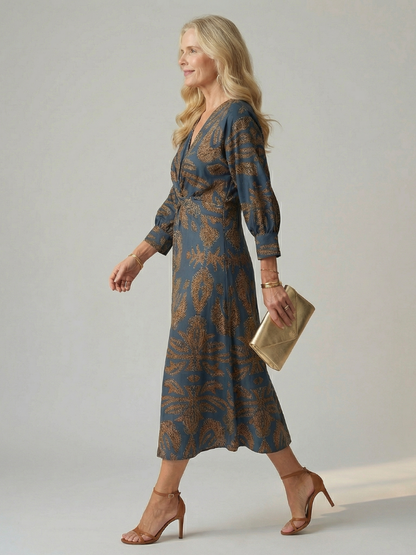 Lune | Robe Midi Portefeuille Naturelle