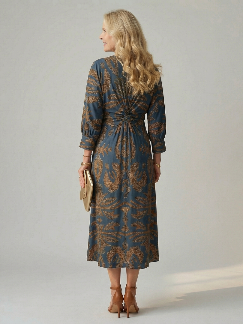Lune | Robe Midi Portefeuille Naturelle