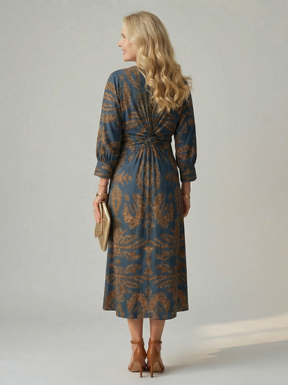 Lune | Robe Midi Portefeuille Naturelle