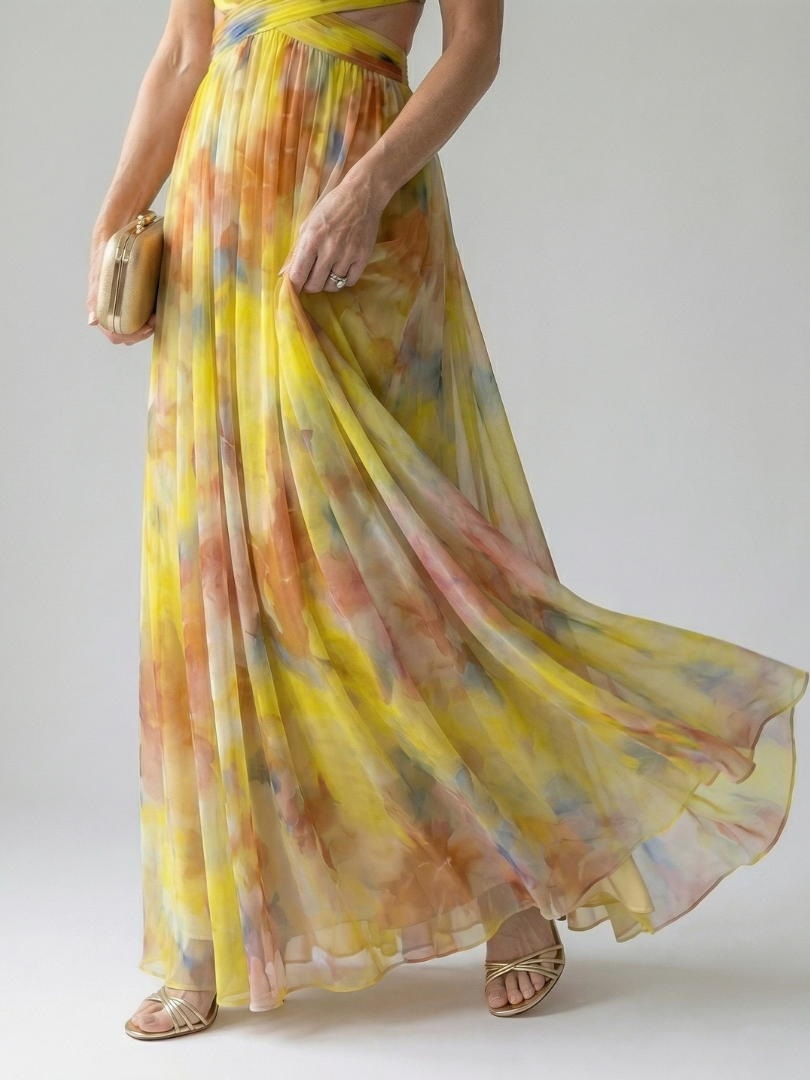 Iseult | Robe Maxi Portefeuille Multicolore