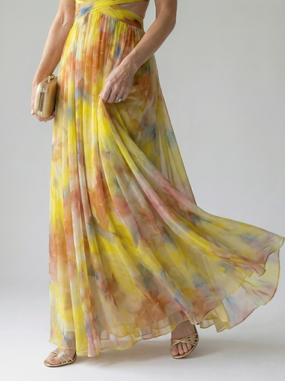 Iseult | Robe Maxi Portefeuille Multicolore