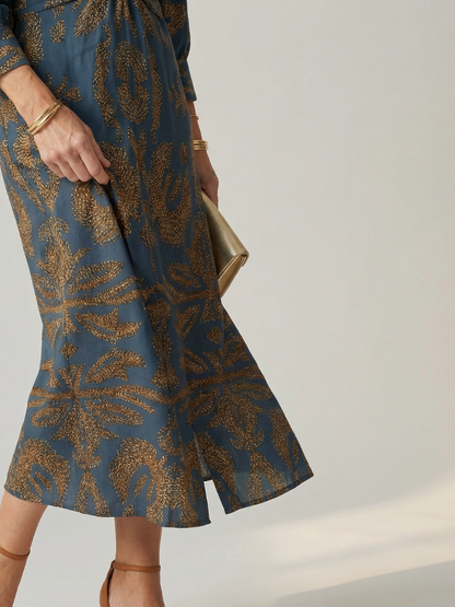 Lune | Robe Midi Portefeuille Naturelle