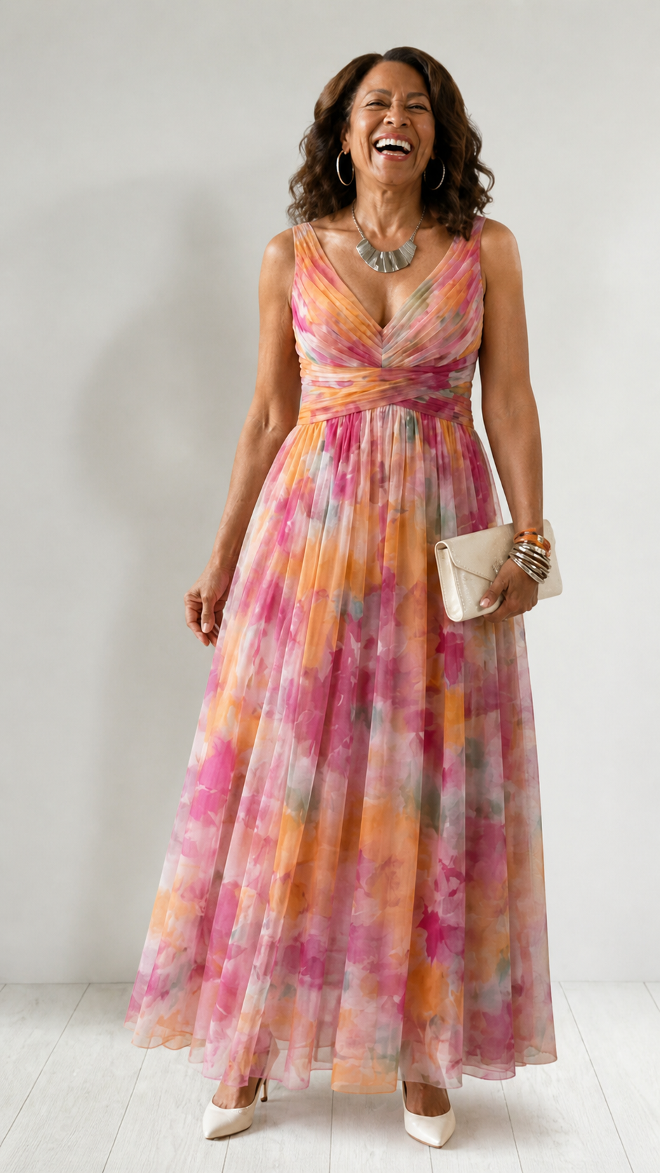 Iseult | Robe Maxi Portefeuille Multicolore