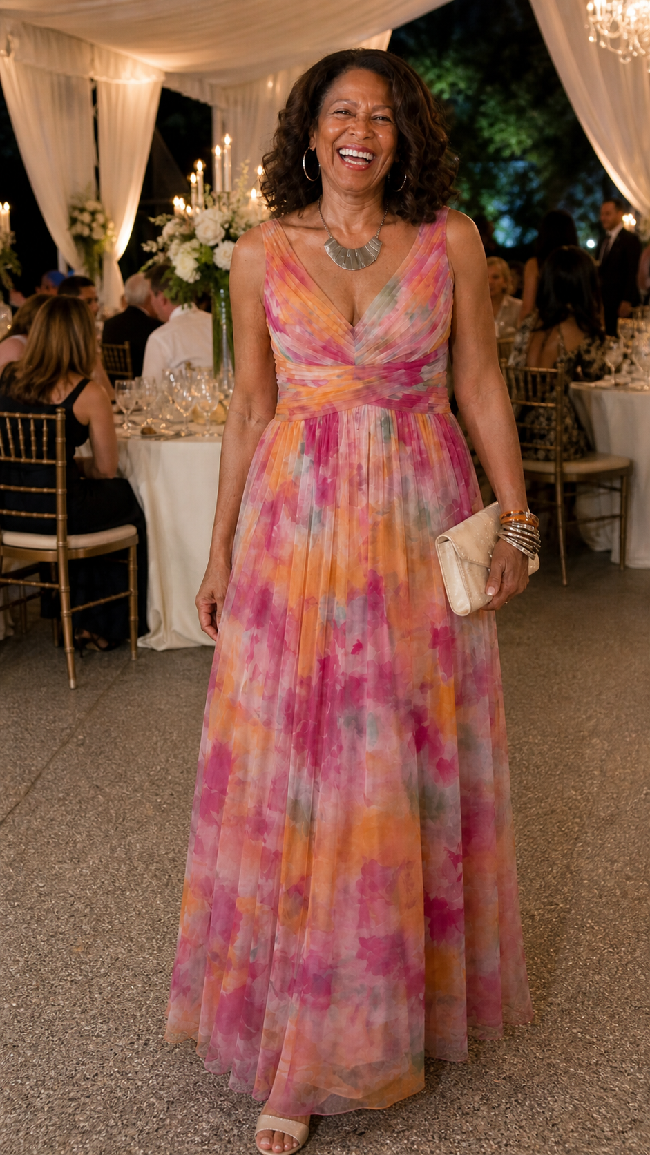 Iseult | Robe Maxi Portefeuille Multicolore