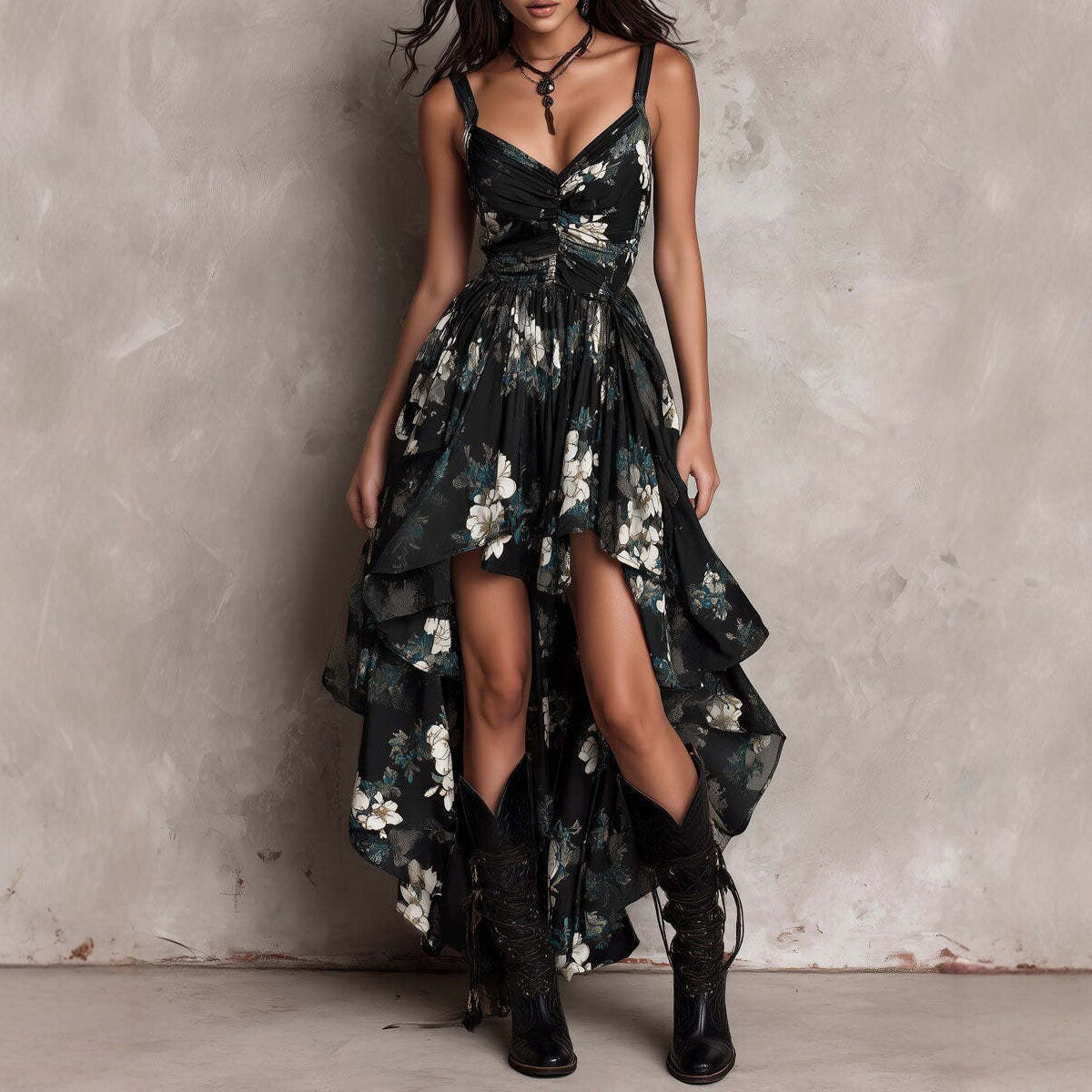 Marthe | Robe Asymétrique Fleurie
